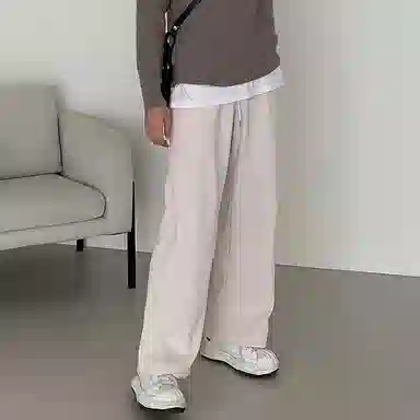 我是大卫 灯芯绒坠感宽松直筒休闲裤 男女同款