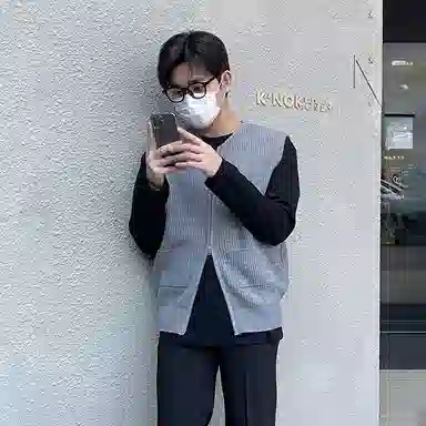 我是大卫 日系宽松开衫时尚个性学院风坎肩拉链针织衫 男女同款