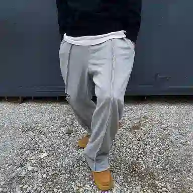 我是大卫 破洞痞帅直筒裤春秋宽松百搭垂感高街休闲裤 男款