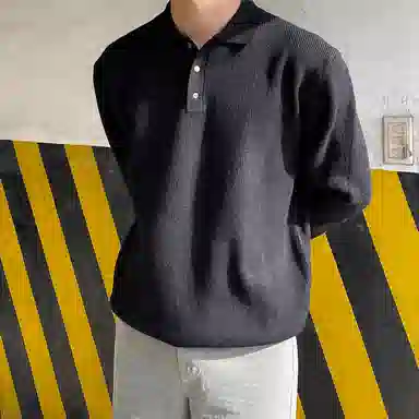 我是大卫 韩版时尚小众设计感纯色简约百搭宽松长袖针织衫 男女同款