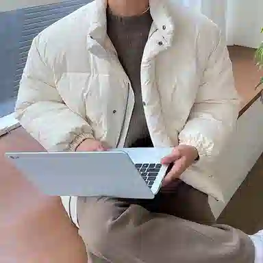 我是大卫 立领保暖加厚宽松面包棉服 男女同款