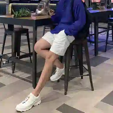 我是大卫 日系简约百搭阔腿五分裤慵懒宽松休闲短裤 男女同款 白色