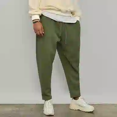 我是大卫 美式复古抽绳松紧腰直筒卫裤宽松长裤休闲裤 男女同款