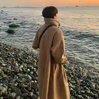 我是大卫 复古双排扣过膝保暖加厚休闲大衣 男女同款 卡其色