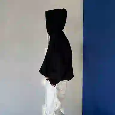 我是大卫 韩系套头连帽纯色上衣宽松小众设计感重磅卫衣 男女同款