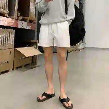 我是大卫 薄款百搭宽松直筒五分裤休闲短裤 男款