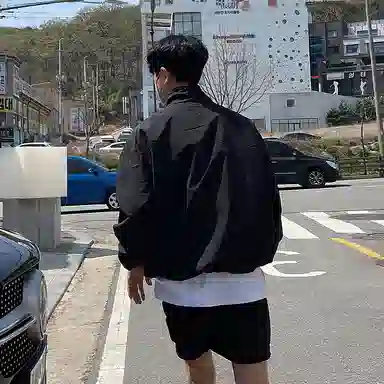 我是大卫 薄款休闲百搭防晒纯色立领半拉链夹克外套 男女同款