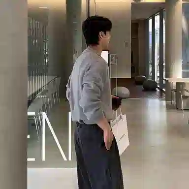 我是大卫 韩系高级感半拉链休闲百搭翻领长袖针织衫 男女同款