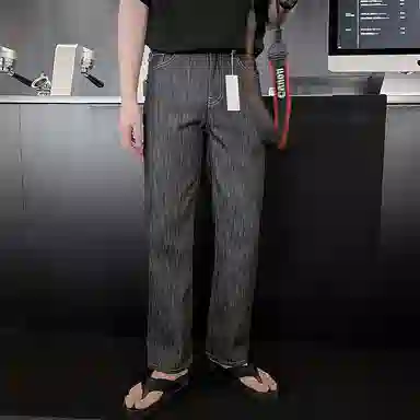 我是大卫 高级感直筒宽松百搭休闲牛仔裤 男女同款 黑色