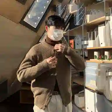 我是大卫 港风复古宽松慵懒感休闲外套开衫针织衫 男女同款