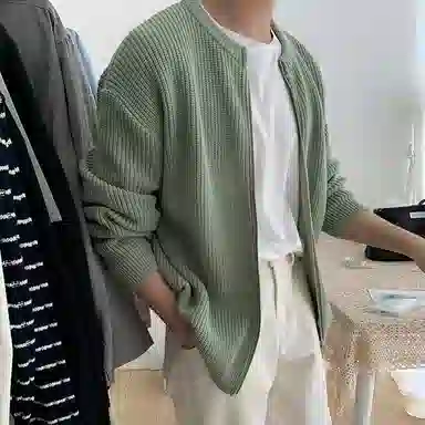 我是大卫 宽松慵懒纯色基础休闲长袖针织衫 男女同款