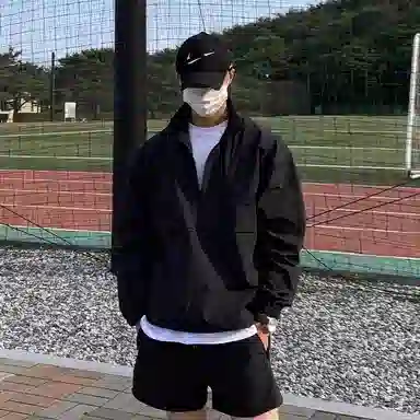 我是大卫 薄款纯色休闲百搭防晒半拉链夹克外套 男女同款