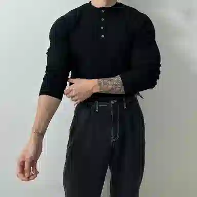 我是大卫 小众高级感韩系纯色设计感宽松套头炸街针织衫 男女同款