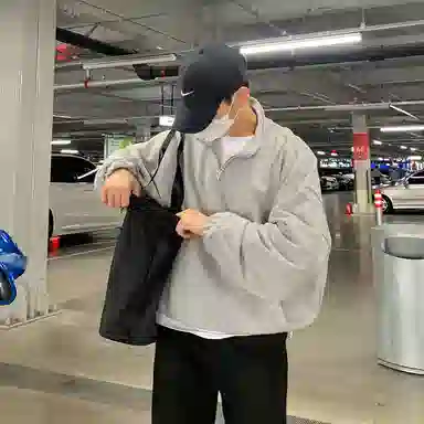 我是大卫 半开襟基础款韩系打底百搭口袋纯色简约卫衣 男女同款