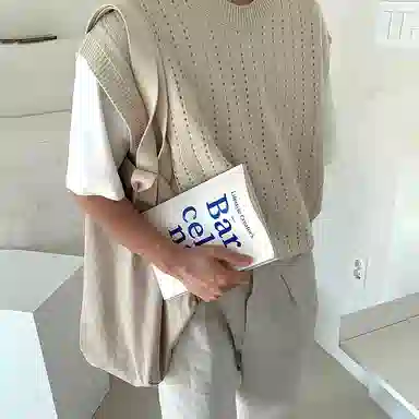 我是大卫 新款韩版潮流宽松毛衣马甲个性百搭外搭针织衫 男款