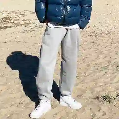 我是大卫 直筒纯色舒适休闲裤 男款 灰色