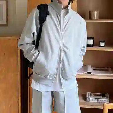 我是大卫 韩版纯色立领休闲百搭时尚长袖夹克外套 男女同款