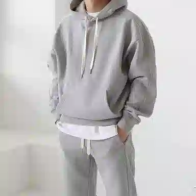 我是大卫 加厚高级感男潮牌宽松休闲连帽卫衣 男女同款 灰色