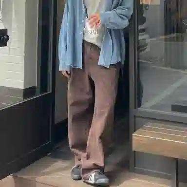 我是大卫 美式高街复古水洗直筒潮牌百搭纯色流行牛仔裤 男女同款