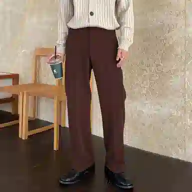 我是大卫 基础款直筒百搭修身宽松阔腿裤西裤休闲裤 男女同款