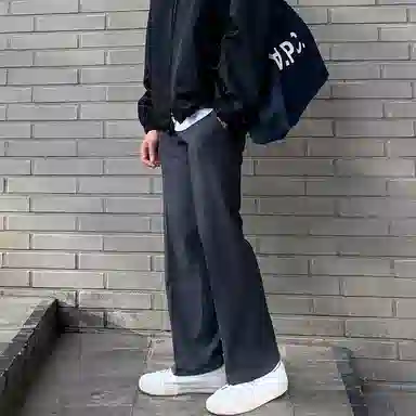 我是大卫 纯色直筒修身小西裤休闲裤 男女同款