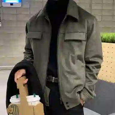 我是大卫 毛呢复古港风保暖加厚休闲夹克 男女同款