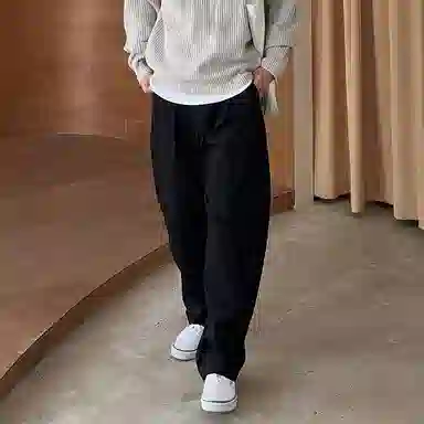 我是大卫 简约百搭直筒阔腿宽松休闲裤 男女同款