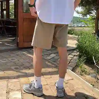 我是大卫 薄款简约舒适百搭纯色休闲短裤 男款 卡其色