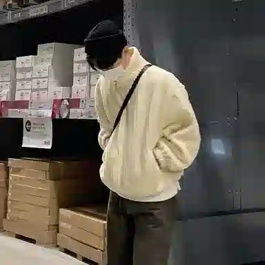 我是大卫 纯色灯芯绒港风复古棉服 男女同款