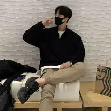 我是大卫 半开襟基础款韩系打底百搭口袋纯色简约卫衣 男女同款