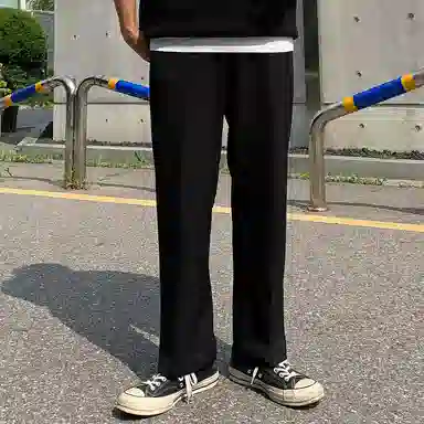 我是大卫 纯色直筒修身小西裤休闲裤 男女同款