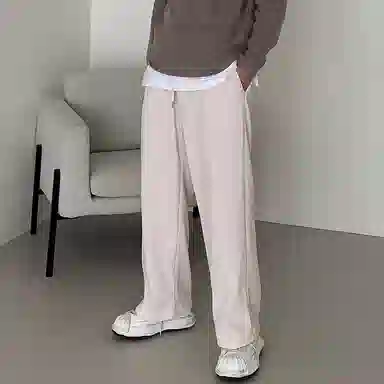 我是大卫 灯芯绒坠感宽松直筒休闲裤 男女同款