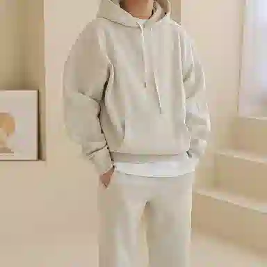 我是大卫 纯色连帽卫衣加厚套装 男女同款