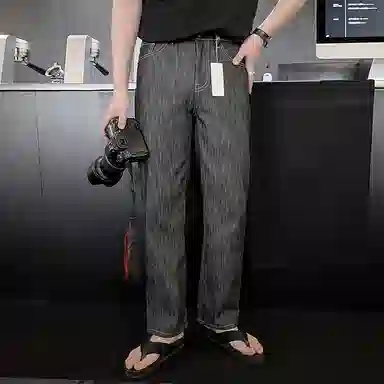 我是大卫 高级感直筒宽松百搭休闲牛仔裤 男女同款 黑色