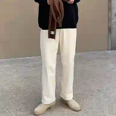 我是大卫 日系复古简约直筒宽松垂感休闲裤 男女同款