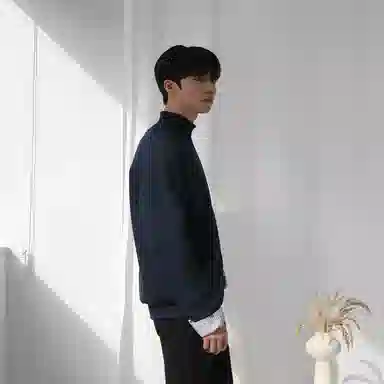 我是大卫 韩版拼接袖口基础潮流打底慵懒感半高领卫衣 男女同款