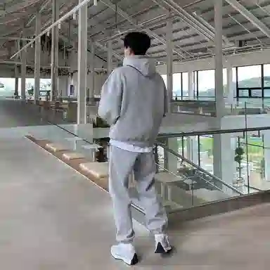 我是大卫 韩版基础款连帽宽松简约纯色美式长袖卫衣 男女同款