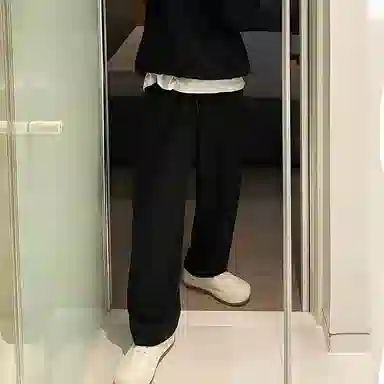 我是大卫 纯色直筒宽松中腰卫裤休闲裤 男女同款