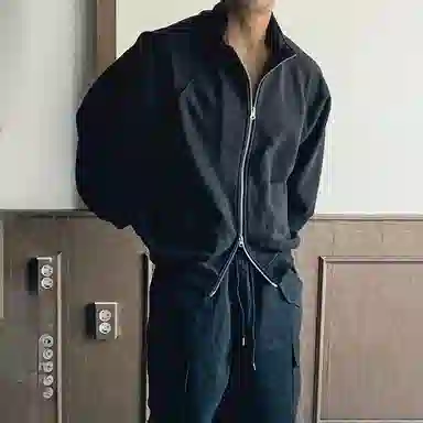 我是大卫 韩版纯色立领休闲百搭时尚长袖夹克外套 男女同款