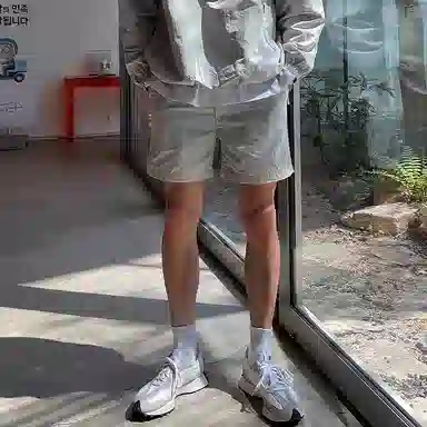 我是大卫 纯色宽松百搭四分休闲短裤 男女同款