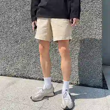 我是大卫 纯色系带百搭高级感休闲短裤 男女同款