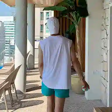 我是大卫 时尚宽松圆领休闲背心 男款 白色