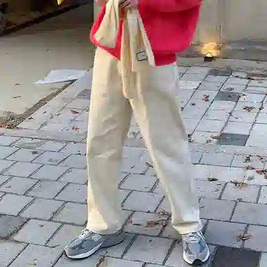 我是大卫 日系复古简约直筒宽松垂感休闲裤 男女同款