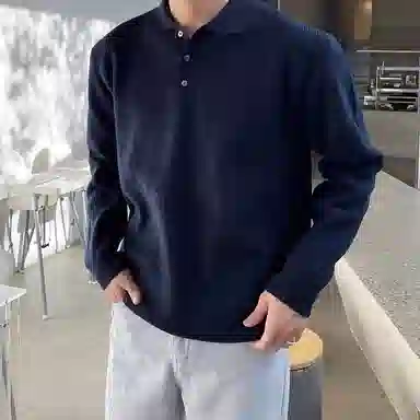 我是大卫 韩版时尚小众设计感纯色简约百搭宽松长袖针织衫 男女同款