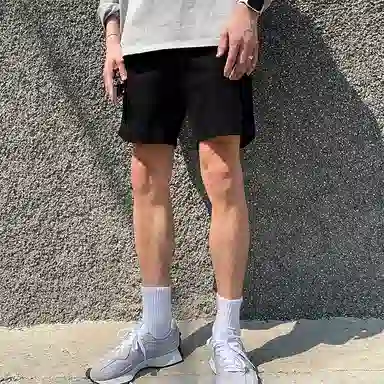 我是大卫 纯色系带百搭高级感休闲短裤 男女同款