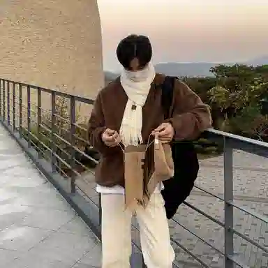 我是大卫 复古纯色基础打底保暖慵懒风套头针织衫 男女同款