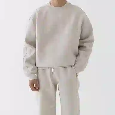 我是大卫 简约纯色基础款宽松圆领卫衣 男女同款