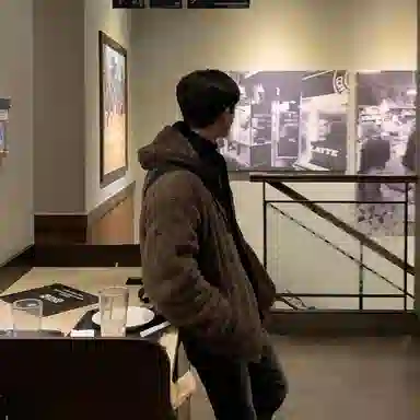 我是大卫 羊羔毛摇粒绒韩系保暖加厚棉服绒感外套 男女同款 褐色