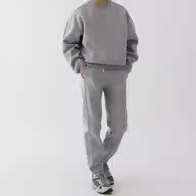 我是大卫 简约纯色基础款宽松圆领卫衣 男女同款