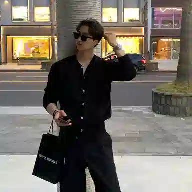 我是大卫 韩系简约纯色单排扣宽松开衫针织衫 男女同款